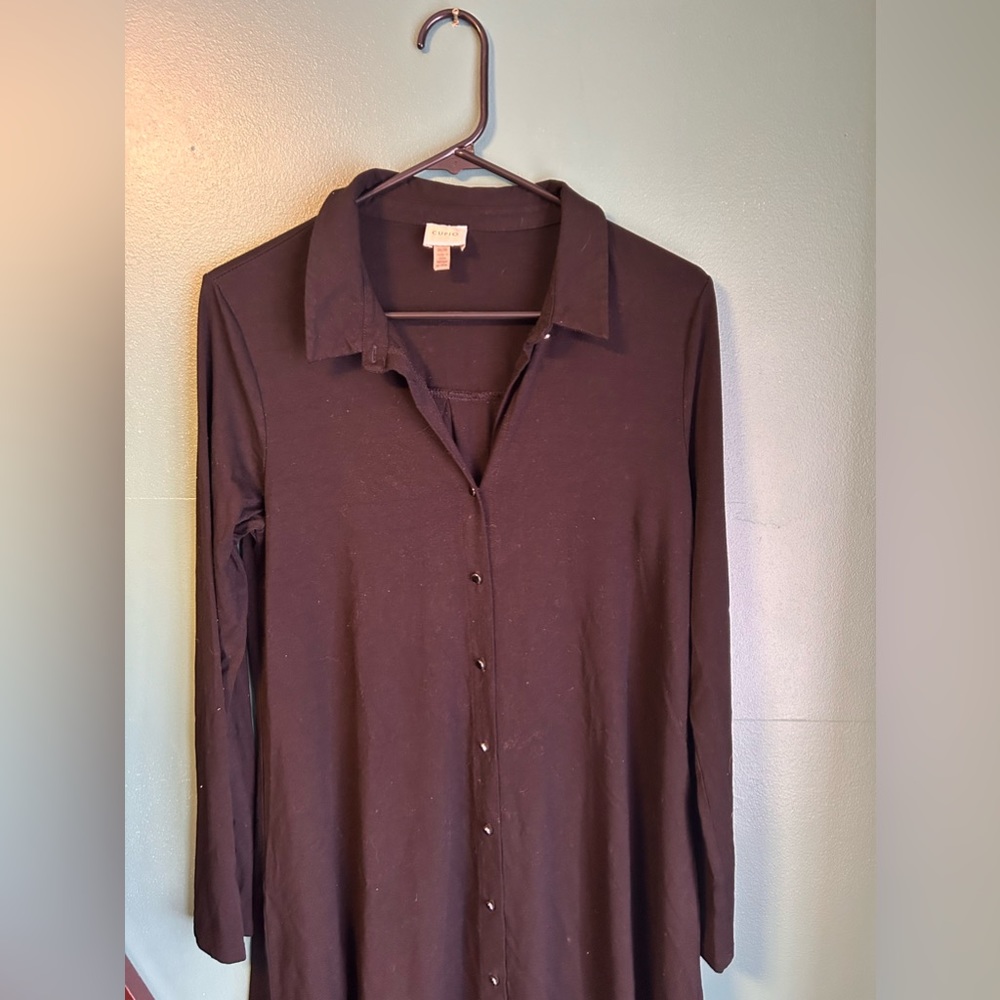 Black button up dress